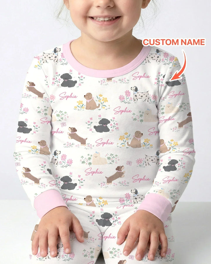 Zweiteiliges Langarm-Pyjama-Set mit Sommerfrüchten