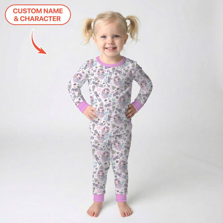 Zweiteiliges Langarm-Pyjama-Set mit Sommerfrüchten