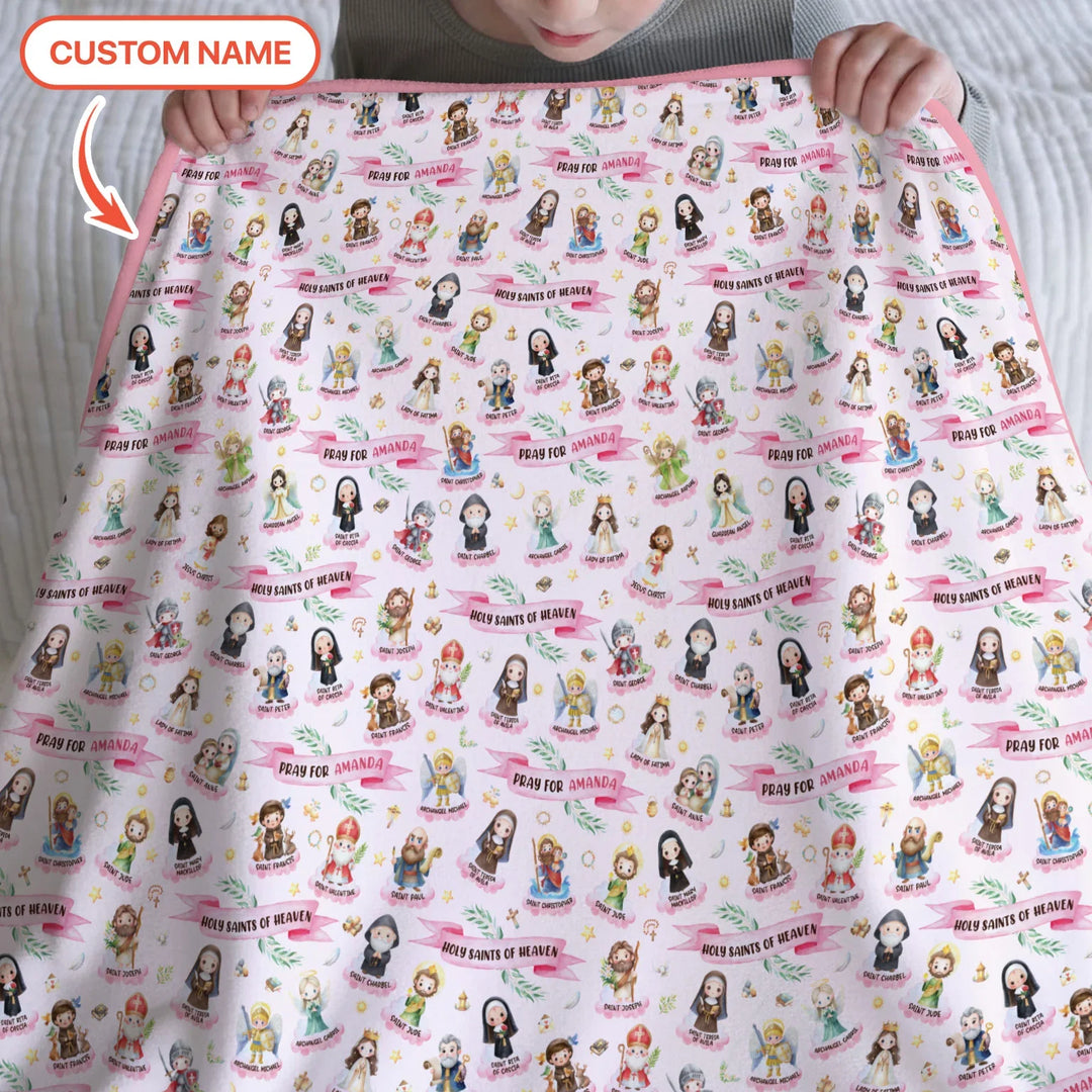 Holy Saints of Heaven Custom Name Bamboo Blanket