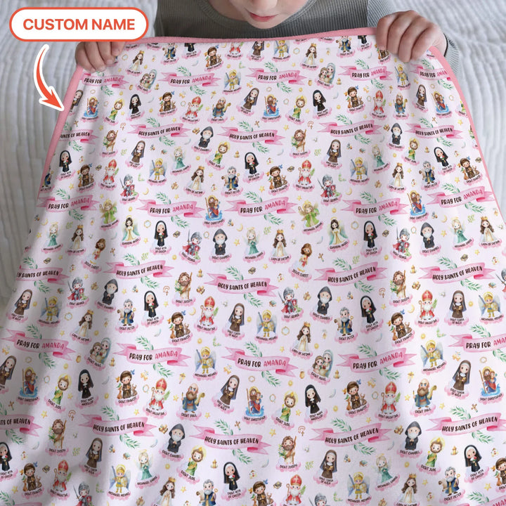 Holy Saints of Heaven Custom Name Bamboo Blanket
