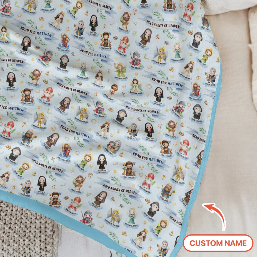 Holy Saints of Heaven Custom Name Bamboo Blanket