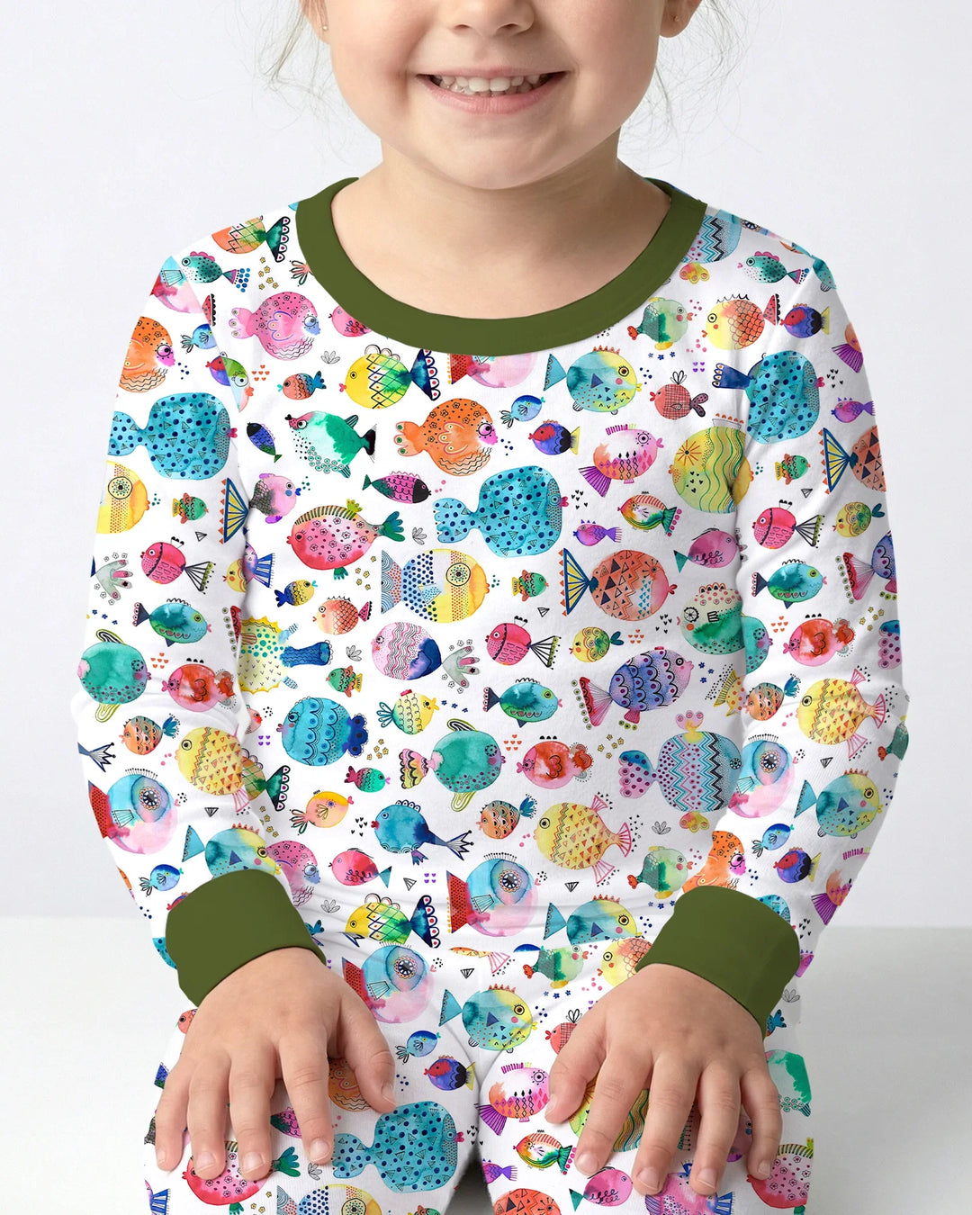 Zweiteiliges Langarm-Pyjama-Set mit Sommerfrüchten