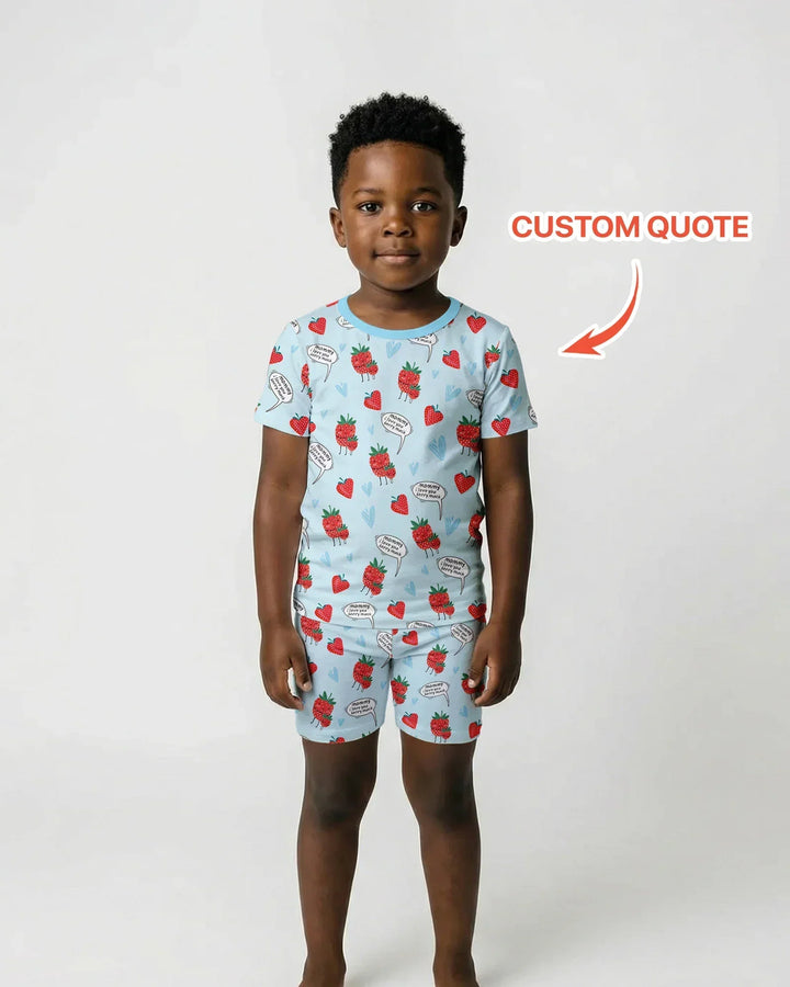 Zweiteiliges Pyjama-Set mit kurzen Ärmeln und Shorts im Sommer-Design