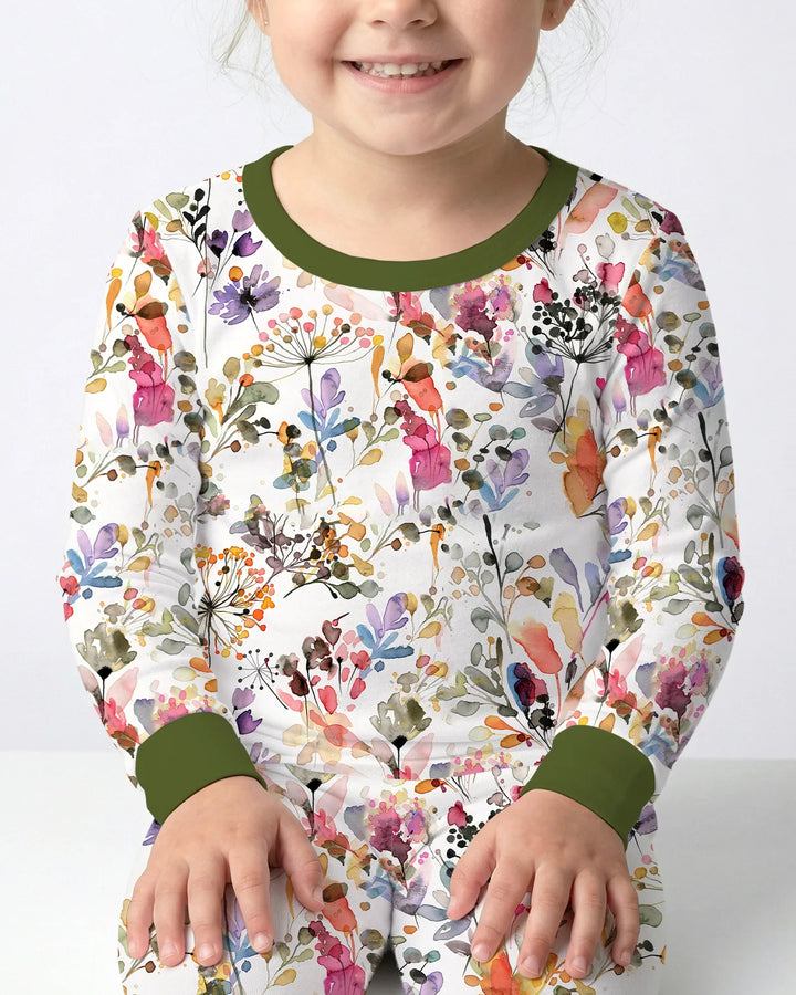 Zweiteiliges Langarm-Pyjama-Set mit Sommerfrüchten