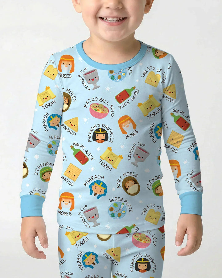 Zweiteiliges Langarm-Pyjama-Set mit Sommerfrüchten