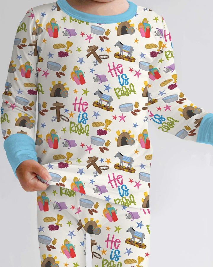 Zweiteiliges Langarm-Pyjama-Set mit Sommerfrüchten