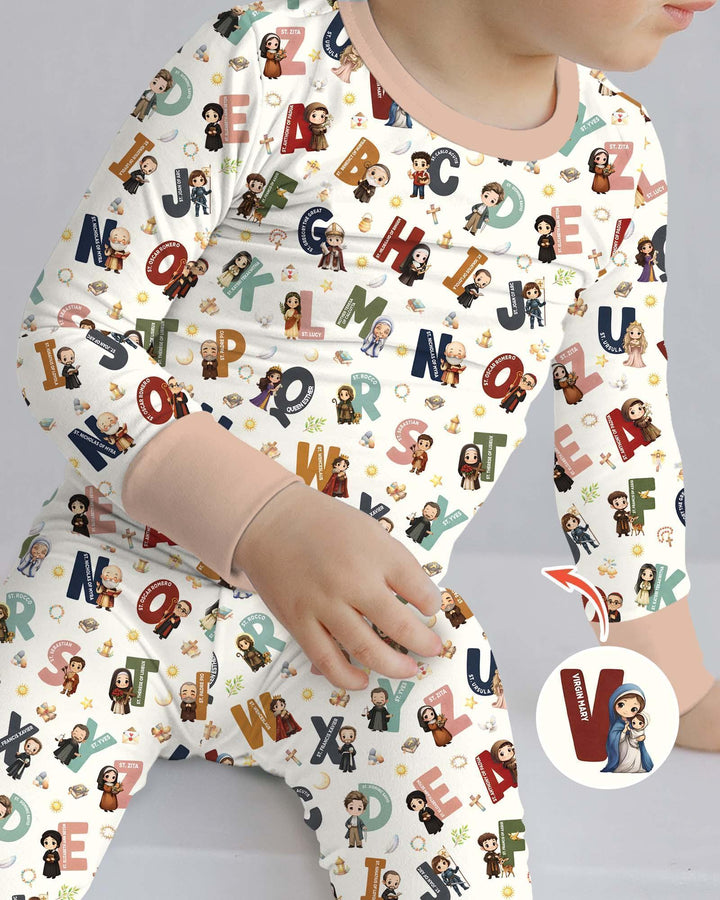 Zweiteiliges Langarm-Pyjama-Set mit Sommerfrüchten