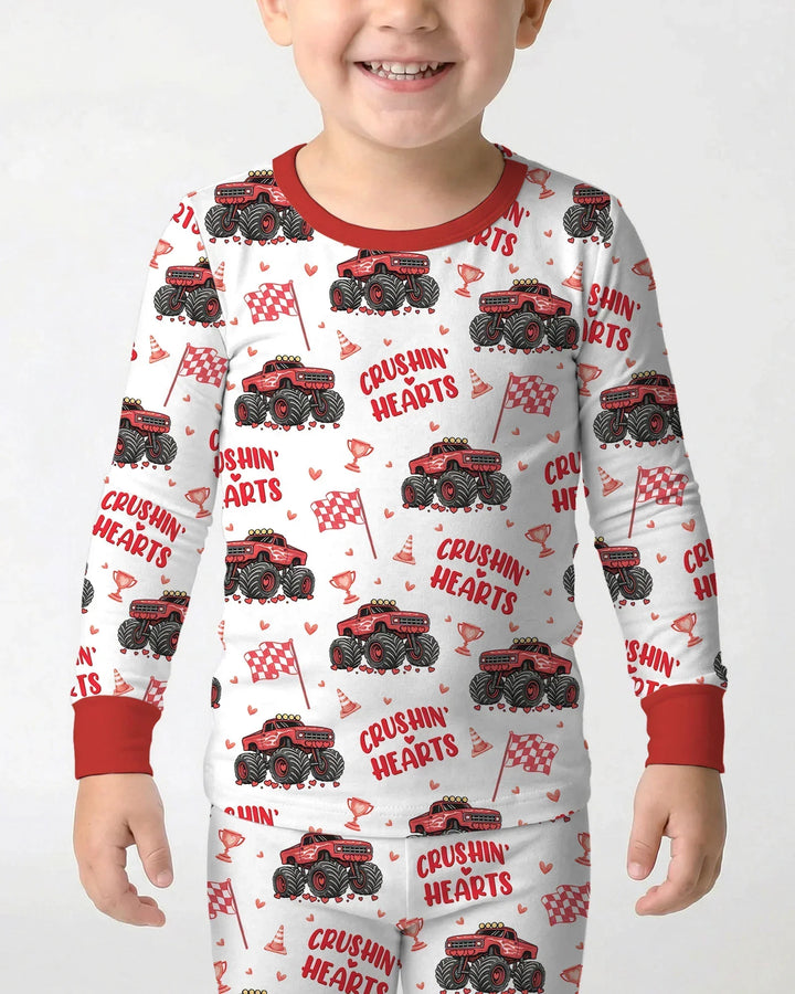 Zweiteiliges Langarm-Pyjama-Set mit Sommerfrüchten