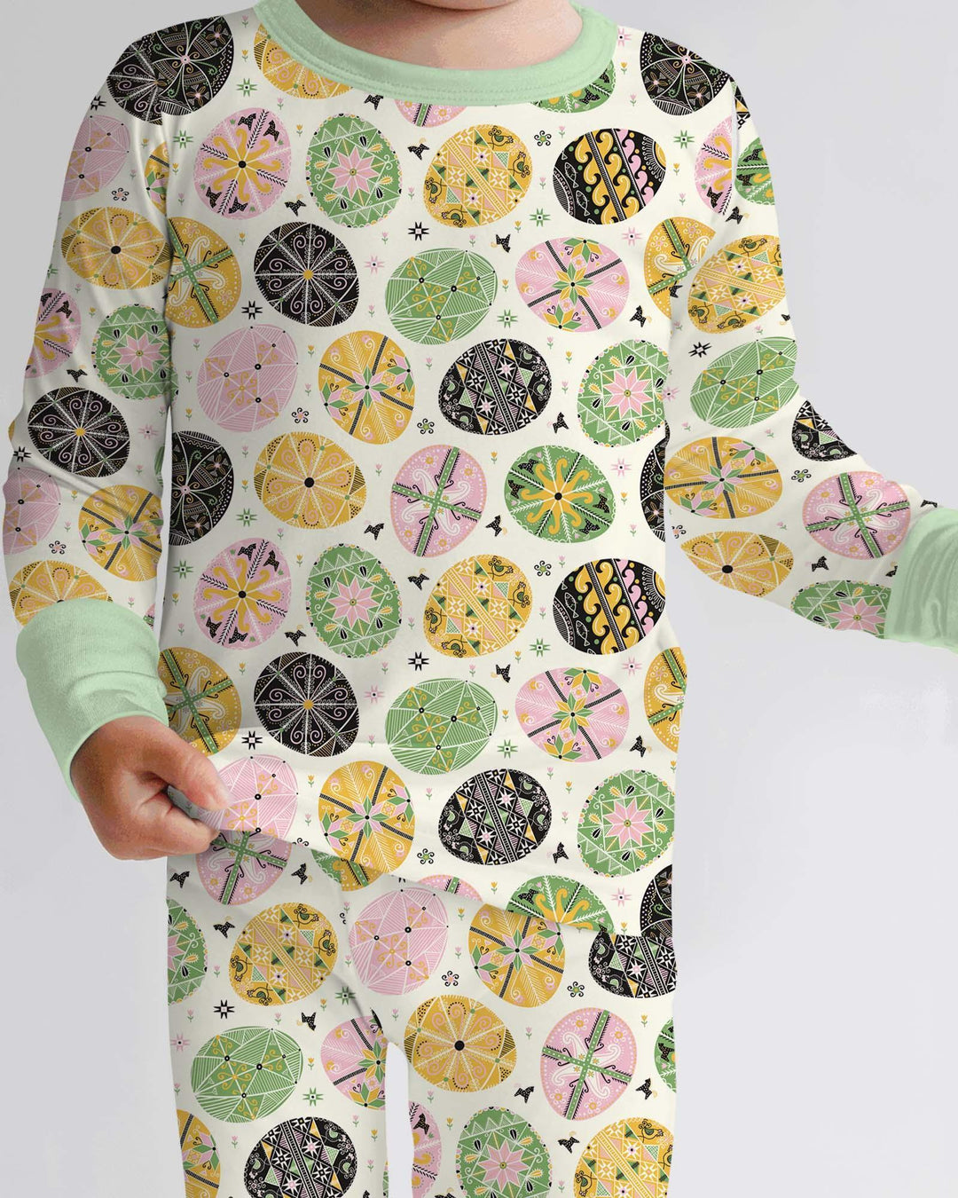 Zweiteiliges Langarm-Pyjama-Set mit Sommerfrüchten