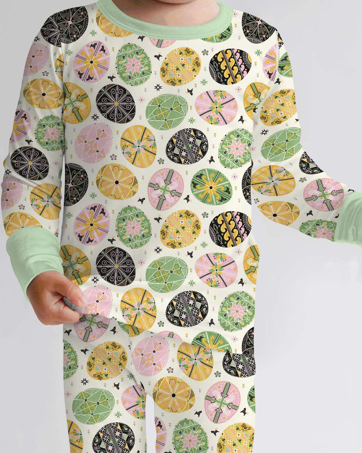 Zweiteiliges Langarm-Pyjama-Set mit Sommerfrüchten
