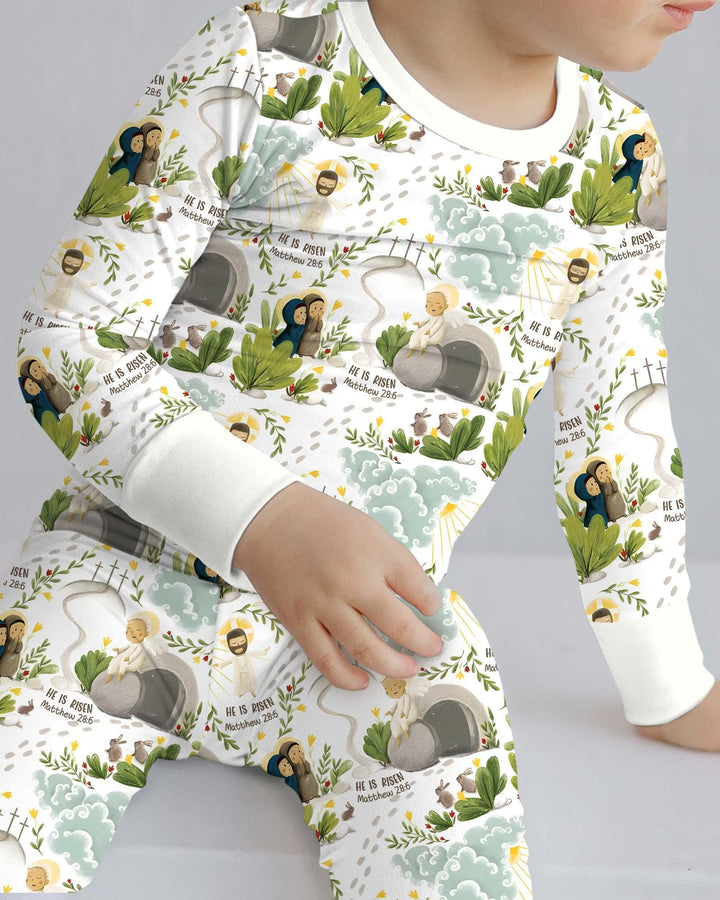 Zweiteiliges Langarm-Pyjama-Set mit Sommerfrüchten