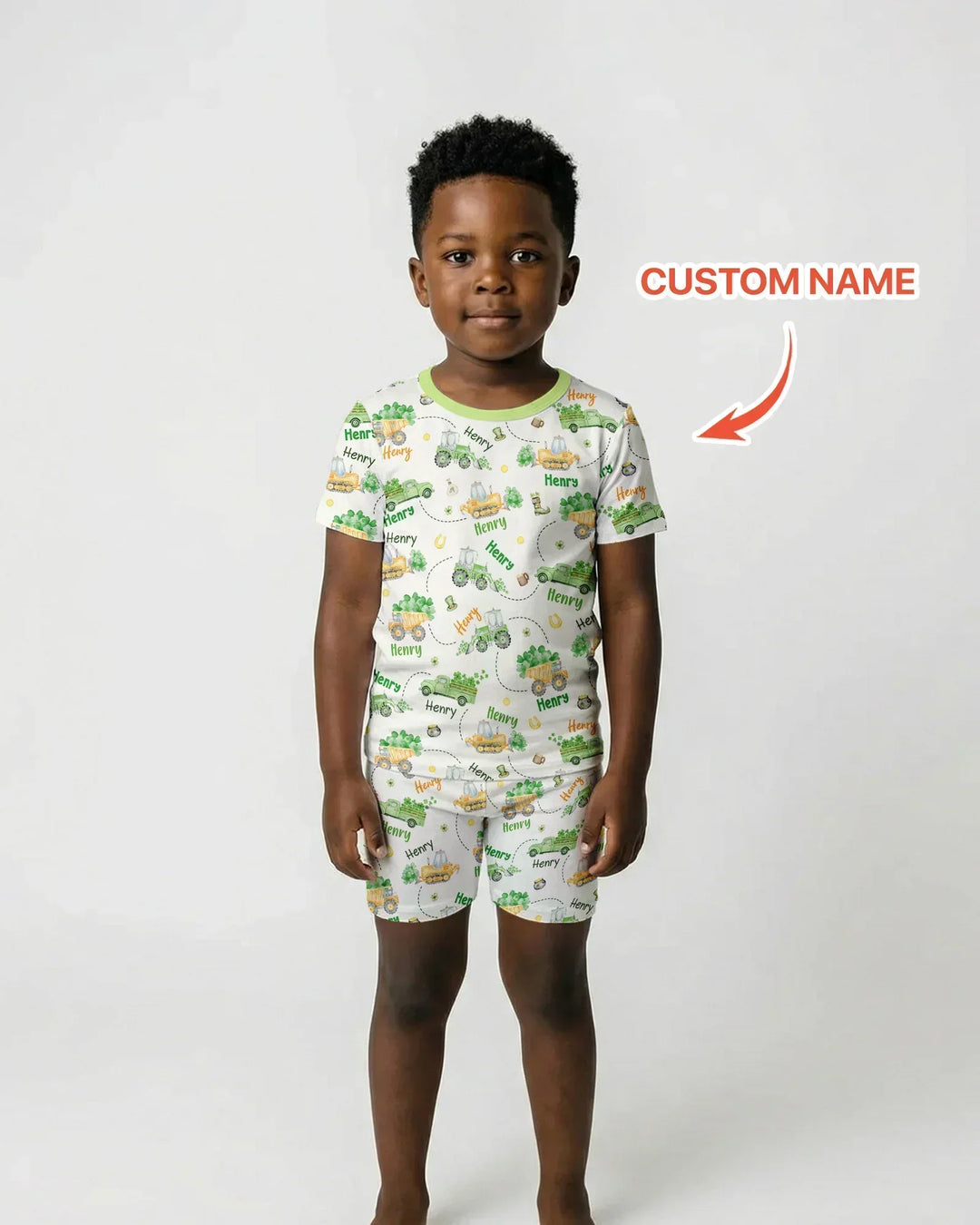 Zweiteiliges Pyjama-Set mit kurzen Ärmeln und Shorts im Sommer-Design