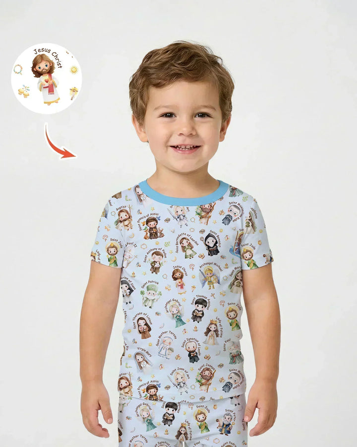 Zweiteiliges, kurzärmliges Pyjama-Set mit Marienkäfern