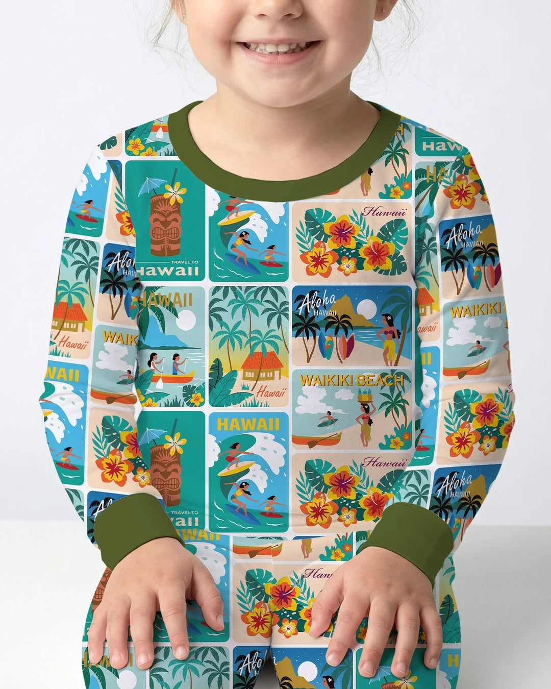 Zweiteiliges Langarm-Pyjama-Set mit Sommerfrüchten