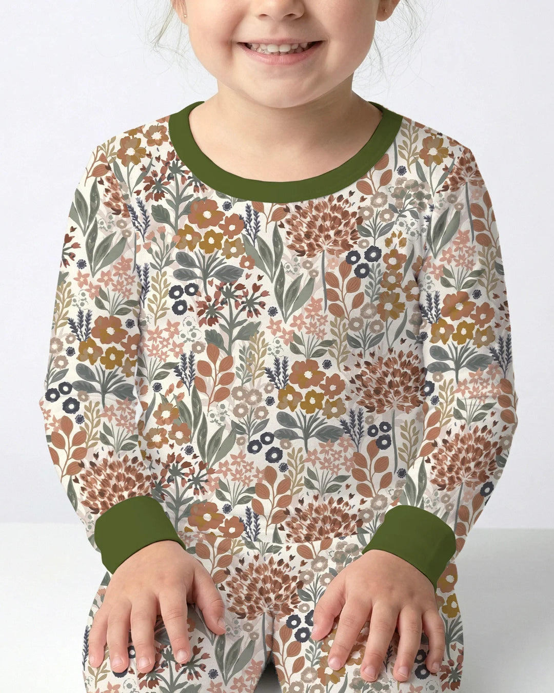 Autumn Meadow Botanicals Bamboo Two Piece Long Sleeve Pajama Set