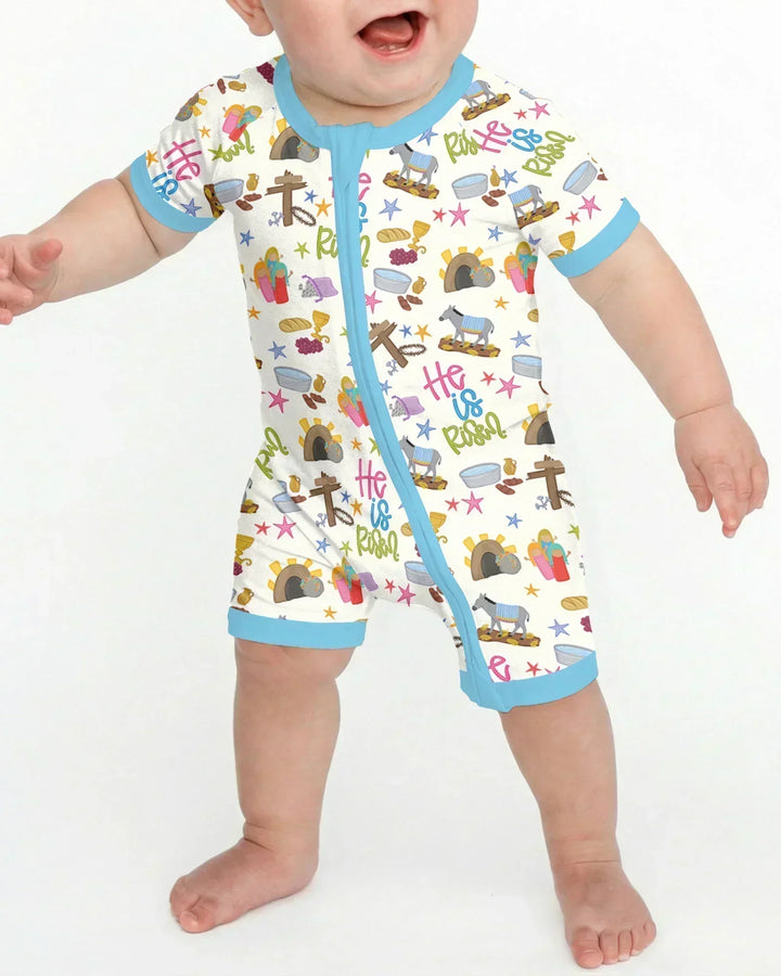 Bible Story Easter Family Matching Bamboo Shorty Zippy