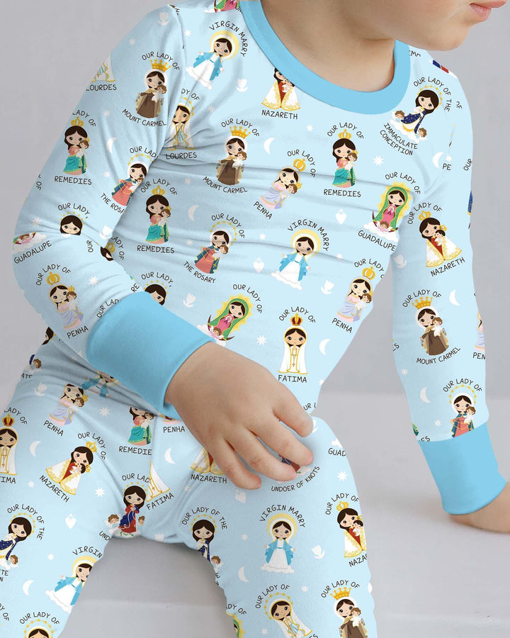 Little Marian Blessings Bamboo Two Piece Long Sleeve Pajama Set