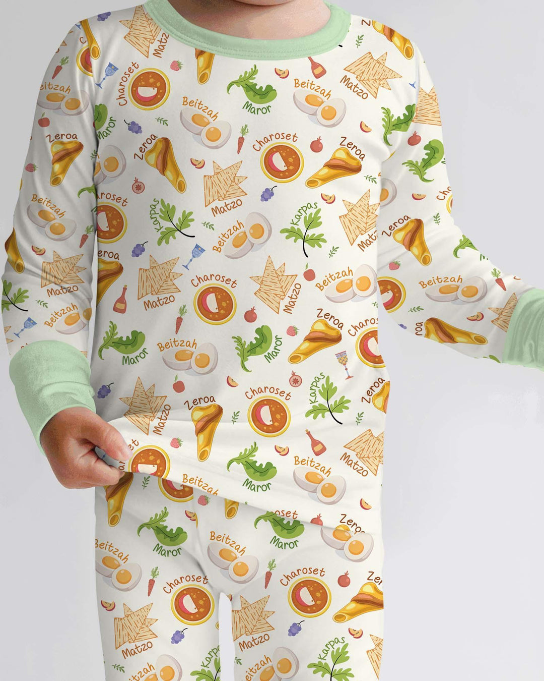 Zweiteiliges Langarm-Pyjama-Set mit Sommerfrüchten