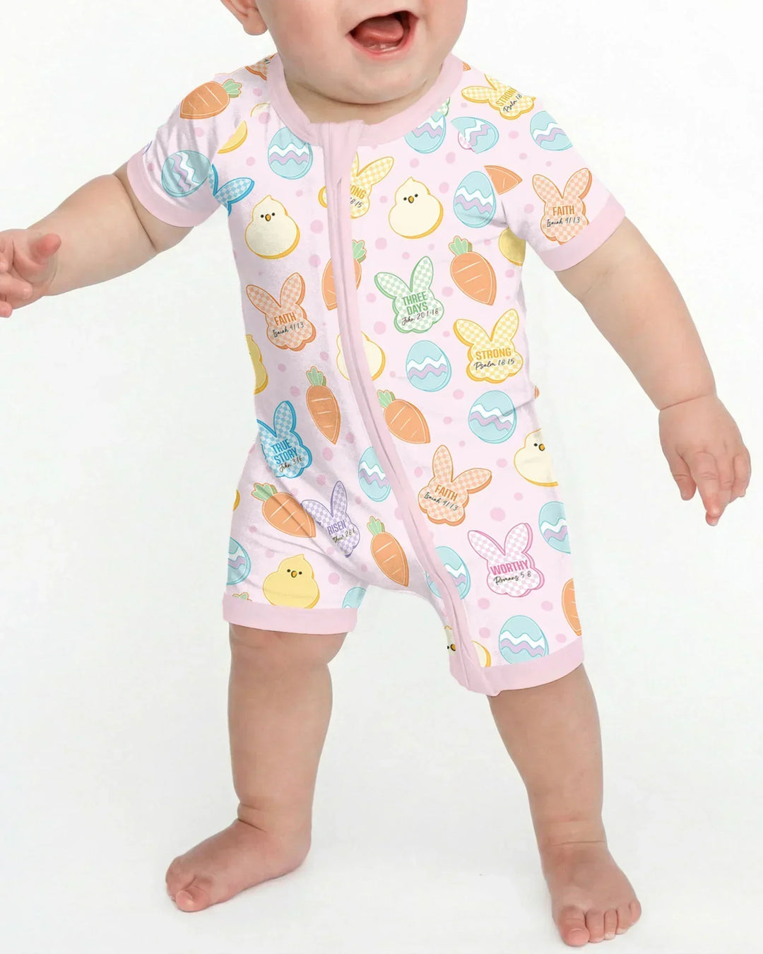 Easter Christian Bunny Bamboo Shorty Zippy