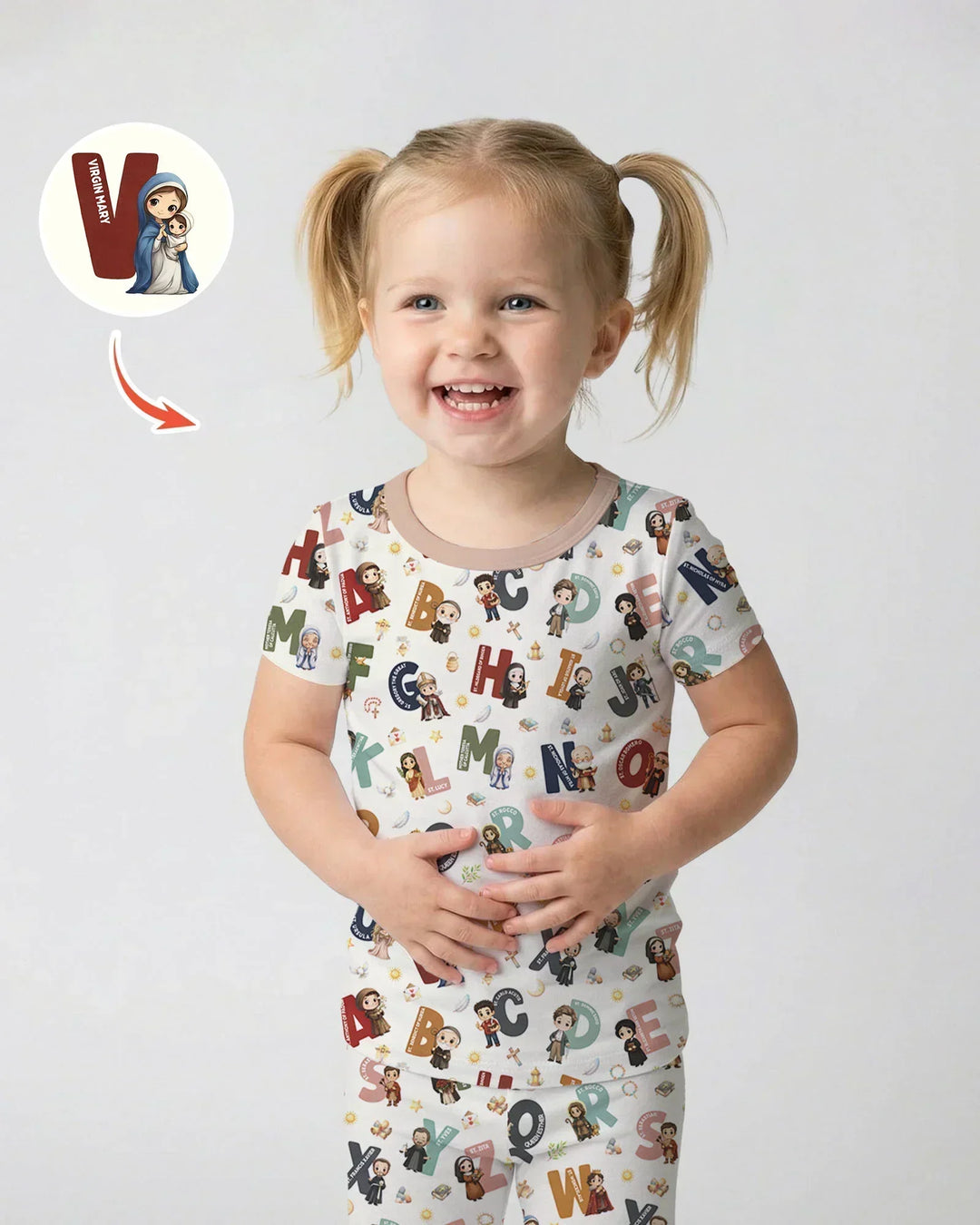 Zweiteiliges, kurzärmliges Pyjama-Set mit Marienkäfern