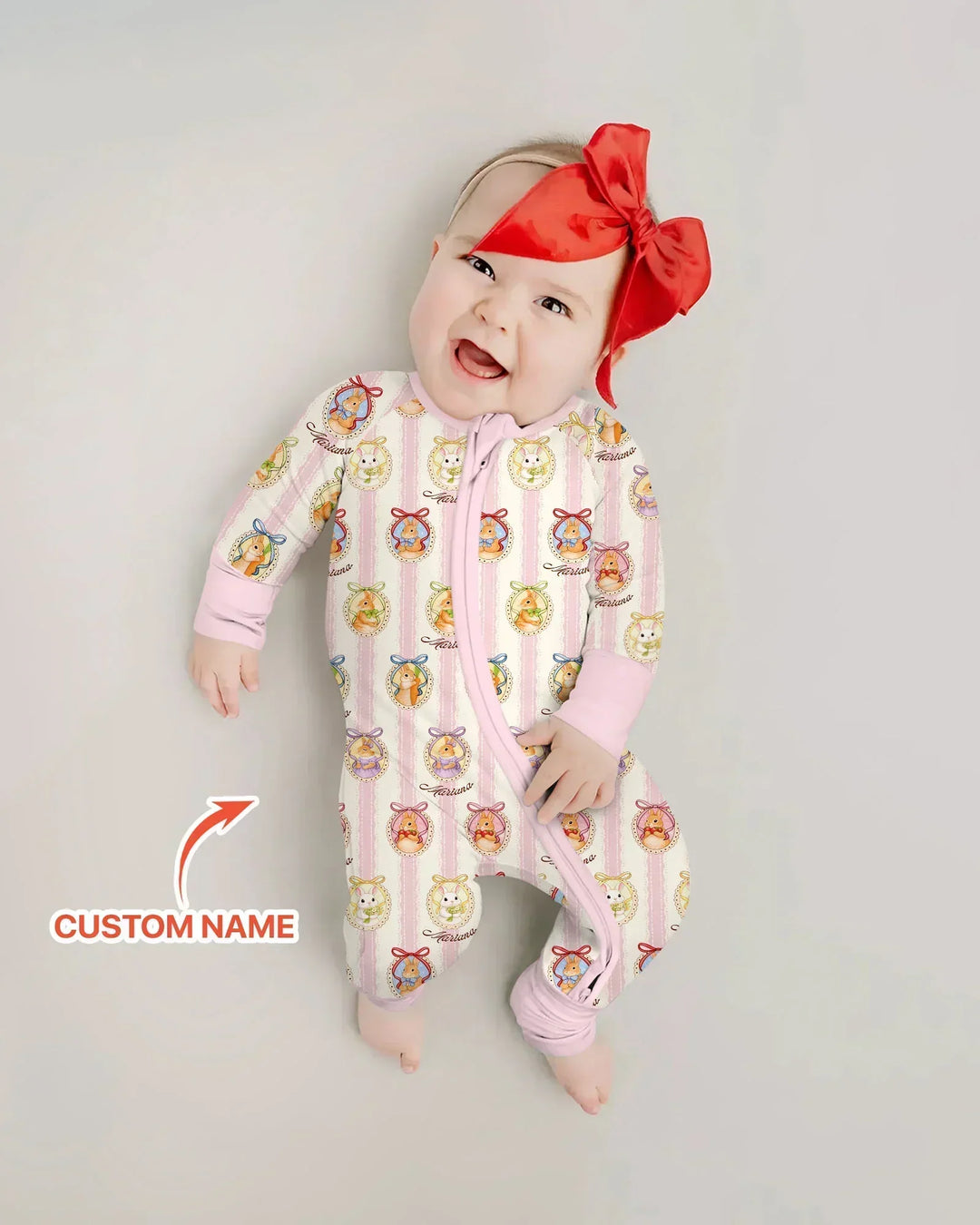 Custom Name Vintage Easter Bunny Bamboo Convertible Zippy