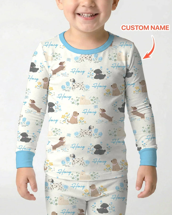 Zweiteiliges Langarm-Pyjama-Set mit Sommerfrüchten