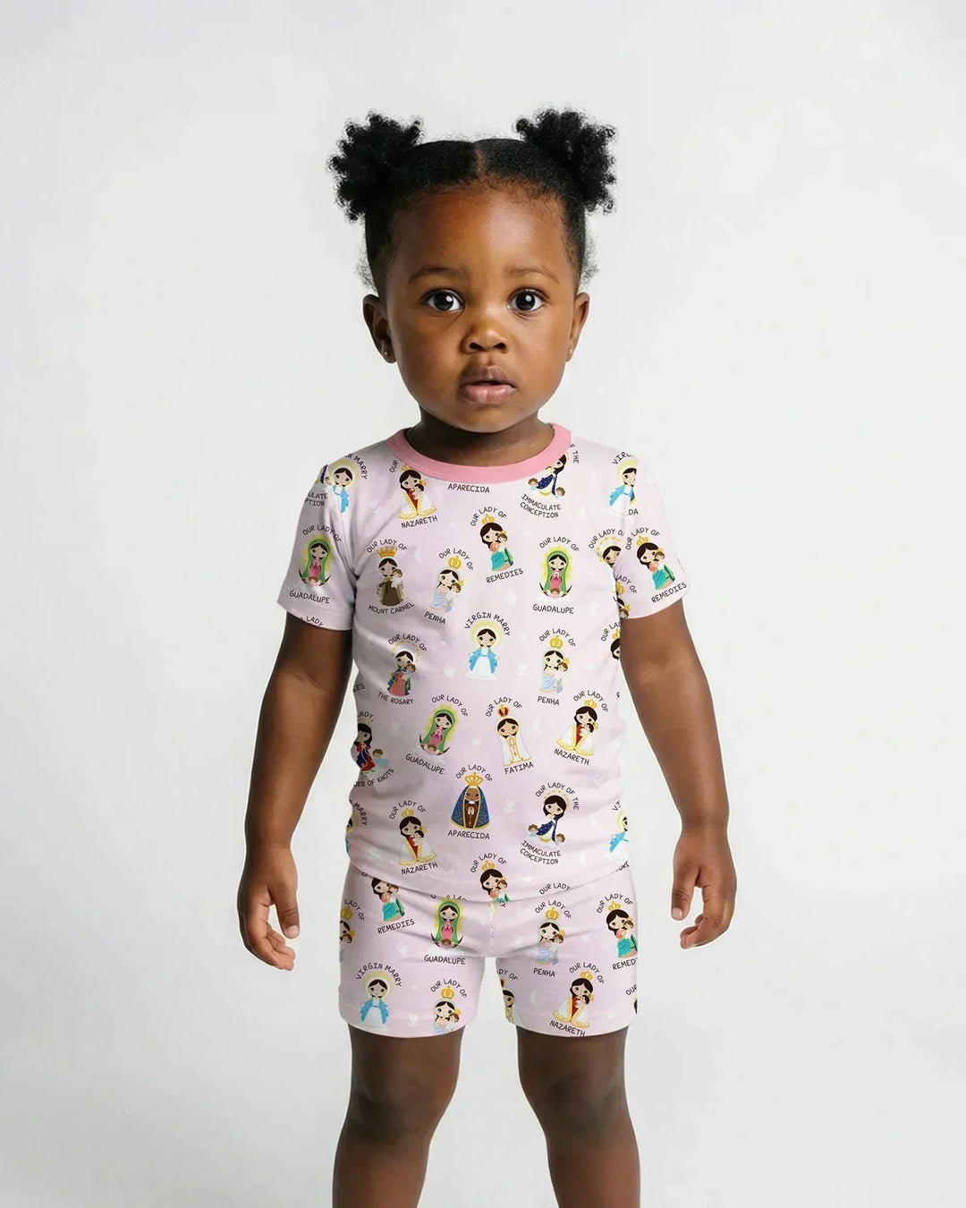 Little Marian Blessings Bamboo Two Piece Short Sleeve Shorts Pajama Set