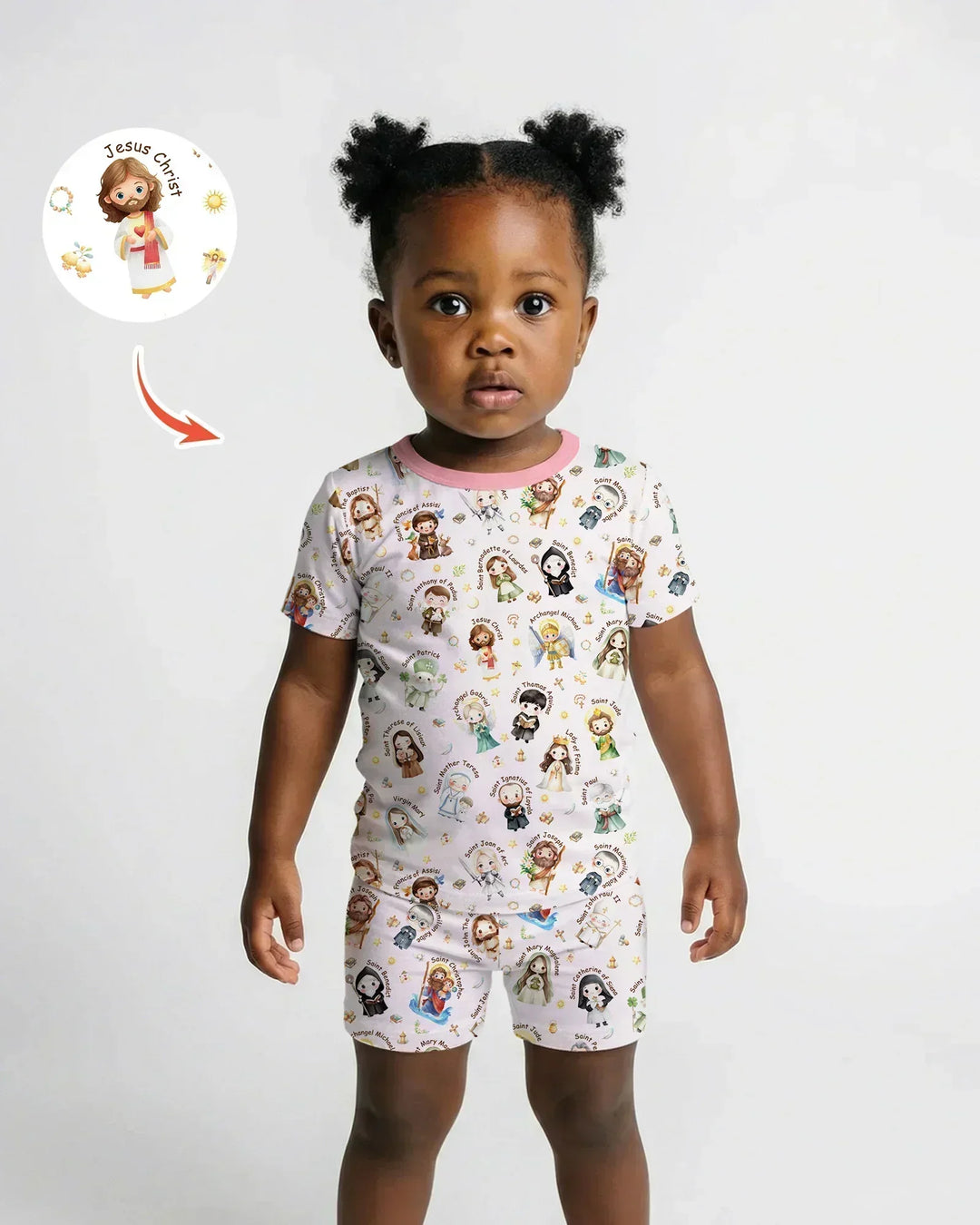 Template Zweiteiliges Pyjama-Set mit kurzen Ärmeln und Shorts