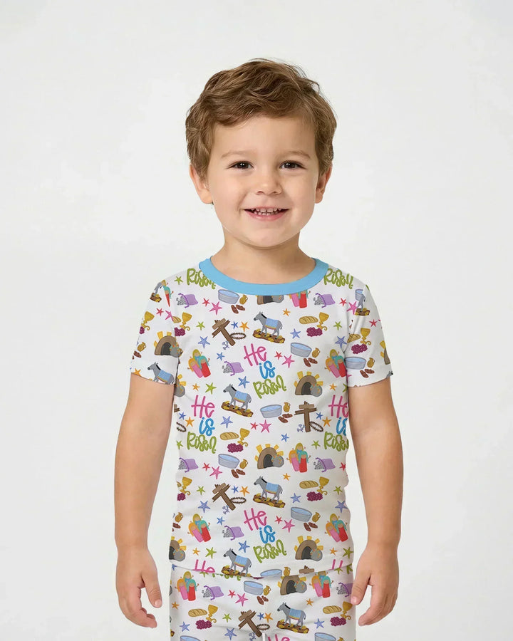 Zweiteiliges, kurzärmliges Pyjama-Set mit Marienkäfern