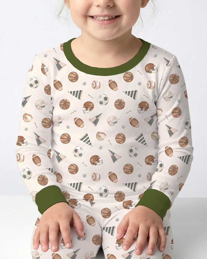 Zweiteiliges Langarm-Pyjama-Set mit Sommerfrüchten