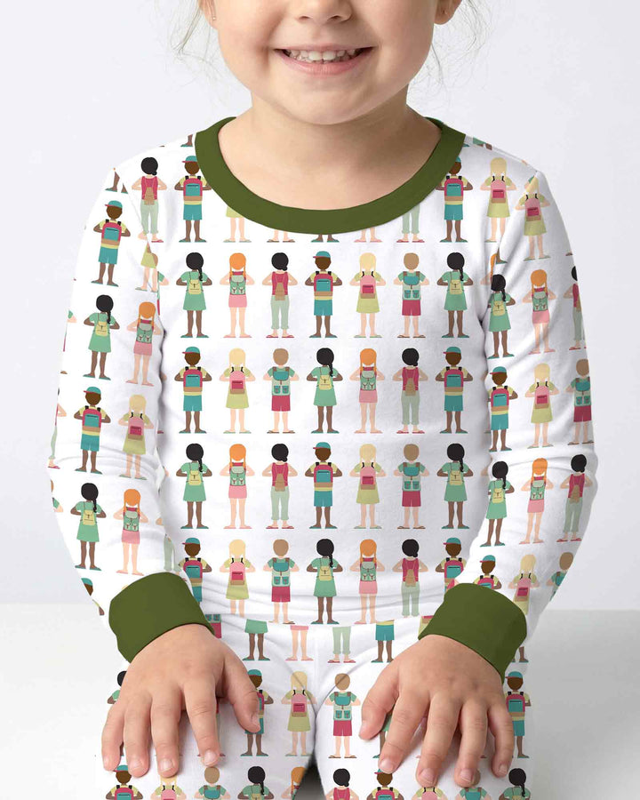 Zweiteiliges Langarm-Pyjama-Set mit Sommerfrüchten