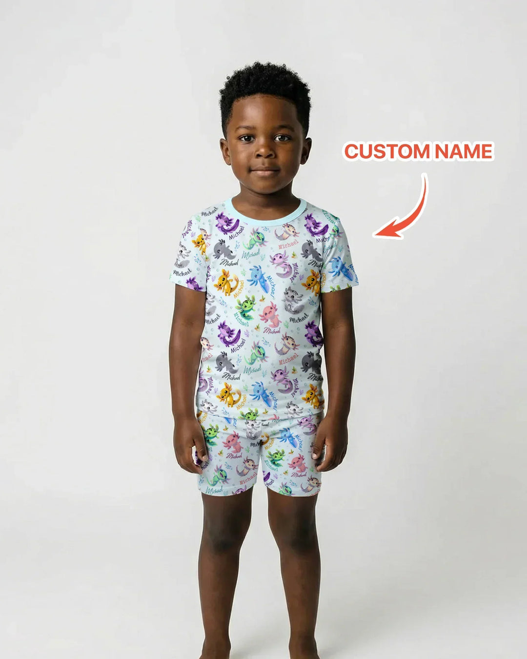 Zweiteiliges Pyjama-Set mit kurzen Ärmeln und Shorts im Sommer-Design