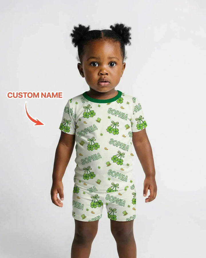 Zweiteiliges Pyjama-Set mit kurzen Ärmeln und Shorts im Sommer-Design