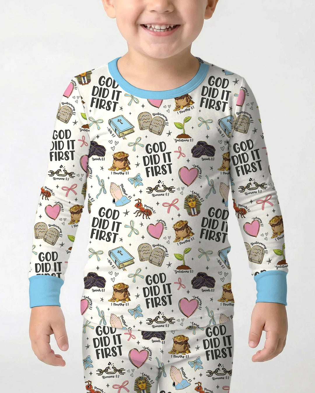 Zweiteiliges Langarm-Pyjama-Set mit Sommerfrüchten