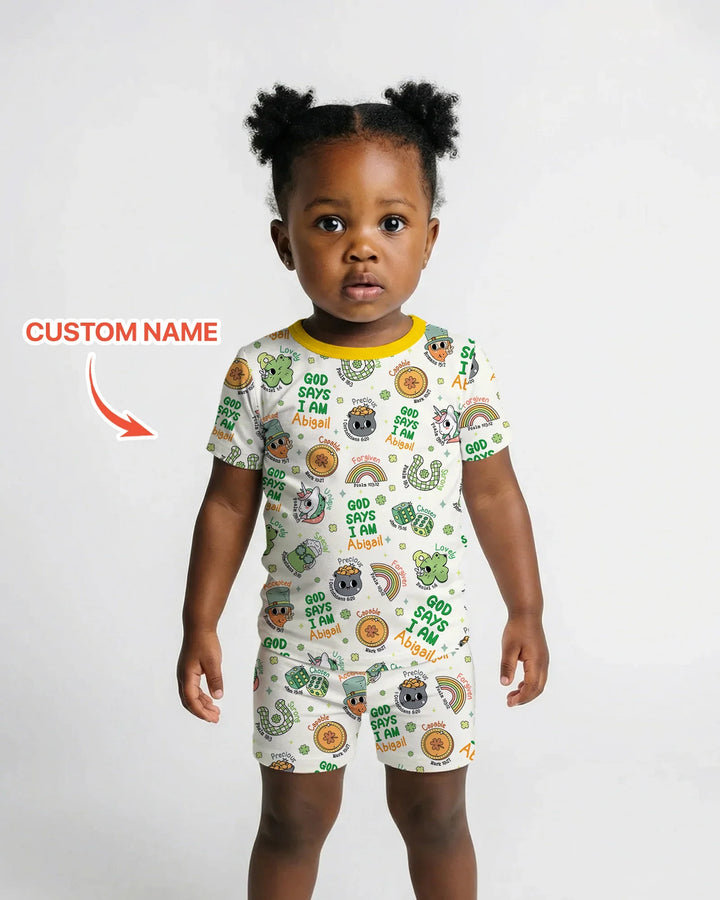 Zweiteiliges Pyjama-Set mit kurzen Ärmeln und Shorts im Sommer-Design