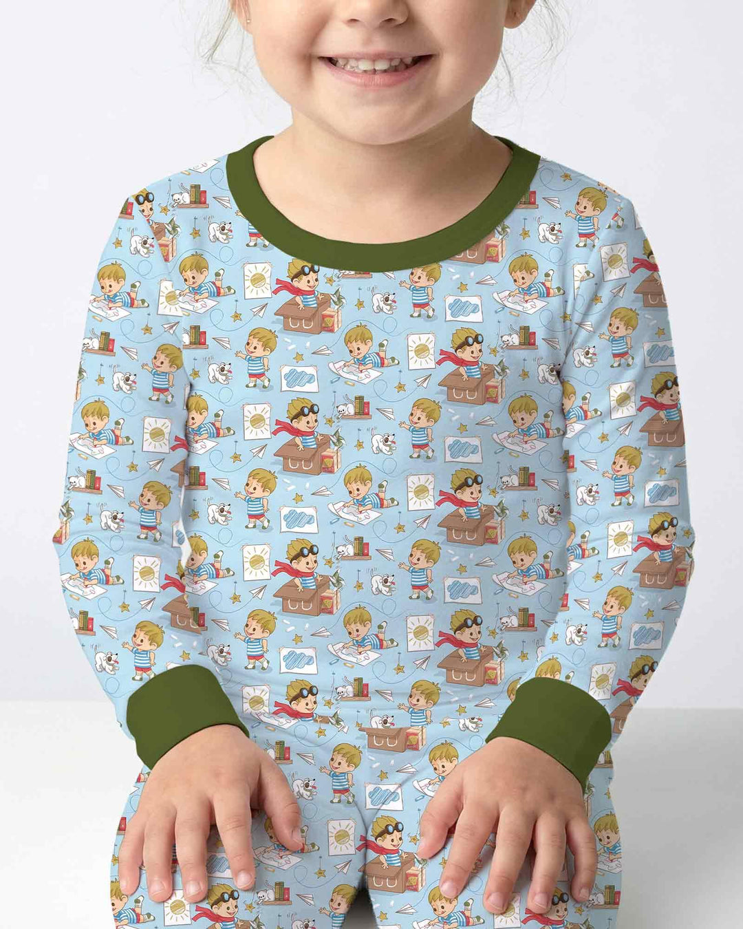 Zweiteiliges Langarm-Pyjama-Set mit Sommerfrüchten