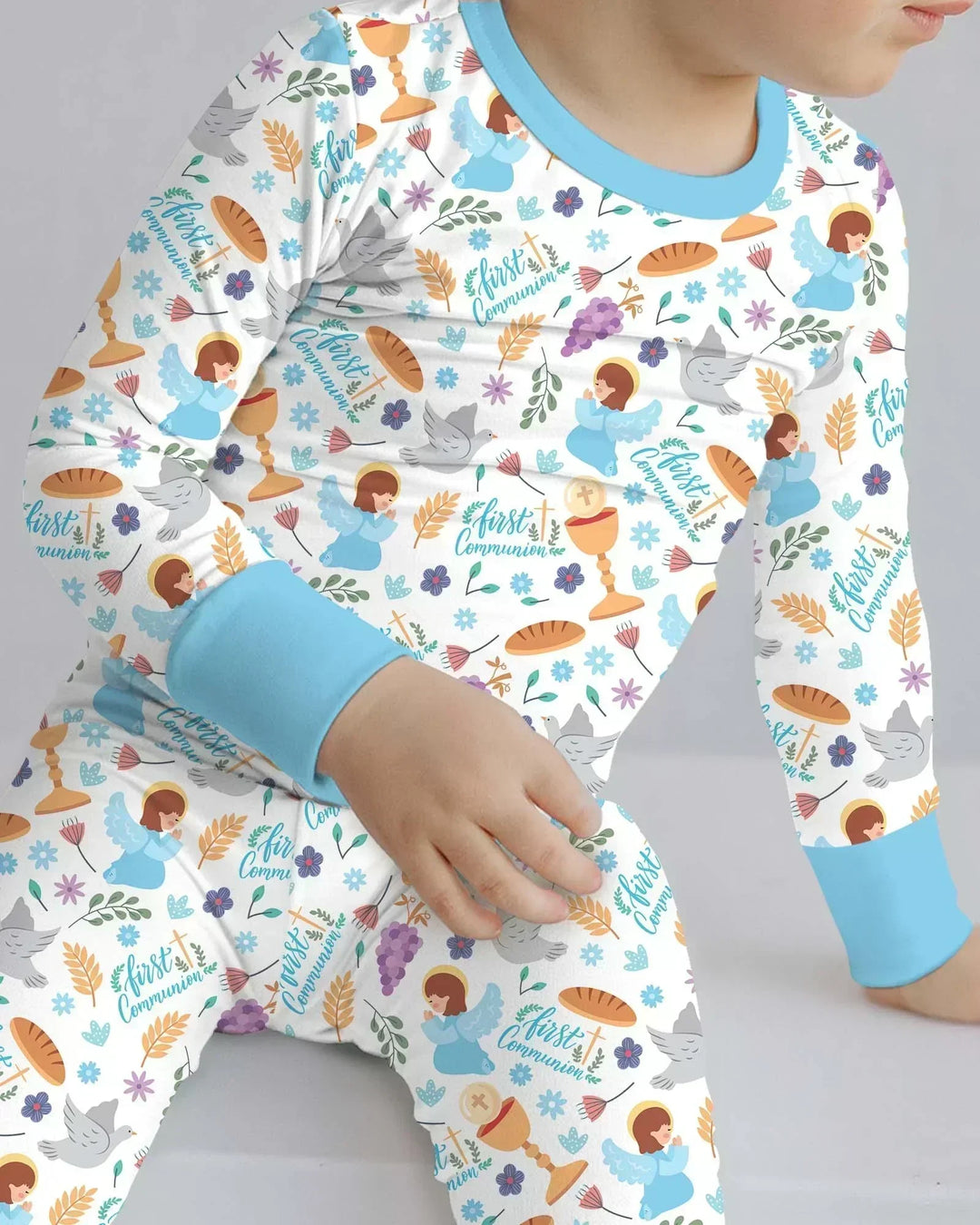 Zweiteiliges Langarm-Pyjama-Set mit Sommerfrüchten