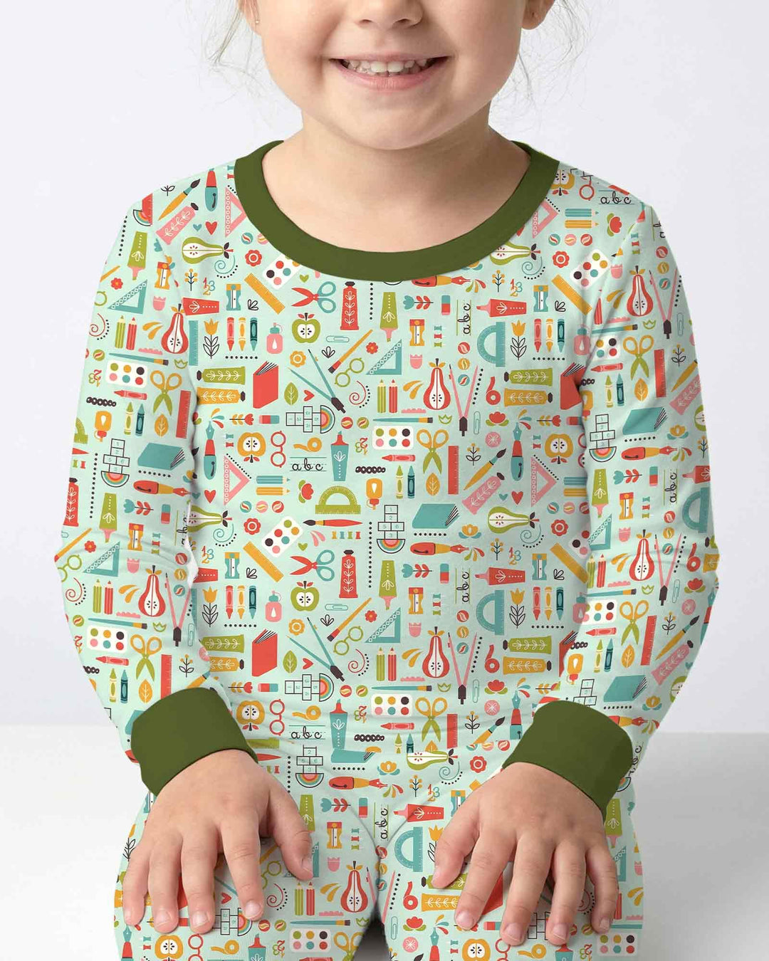 Zweiteiliges Langarm-Pyjama-Set mit Sommerfrüchten