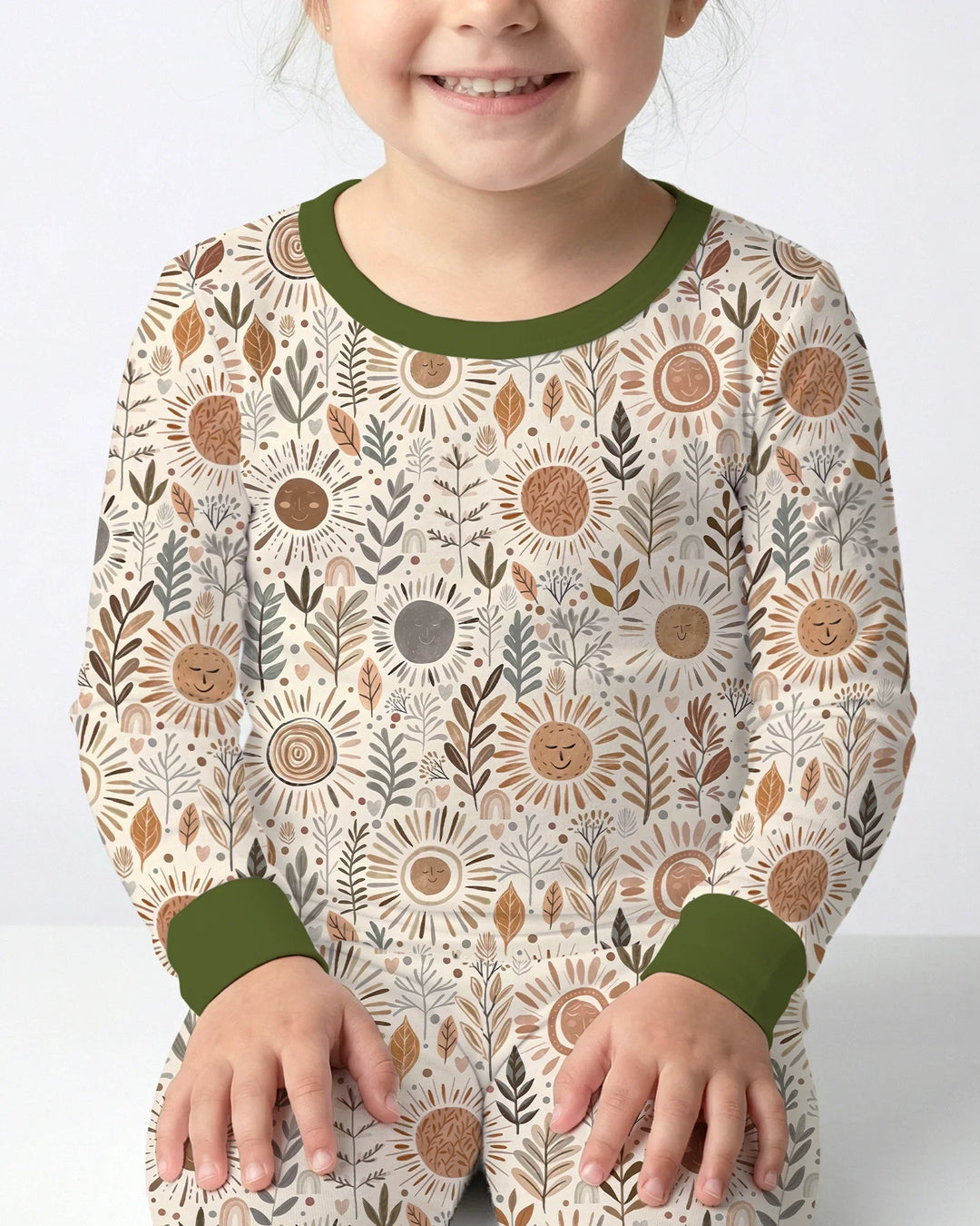 Zweiteiliges Langarm-Pyjama-Set mit Sommerfrüchten
