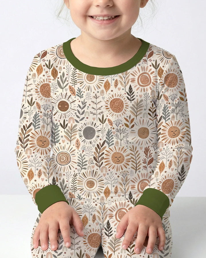 Zweiteiliges Langarm-Pyjama-Set mit Sommerfrüchten