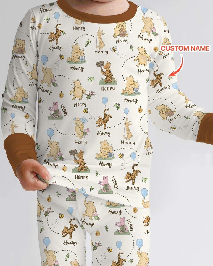 Zweiteiliges Langarm-Pyjama-Set mit Sommerfrüchten