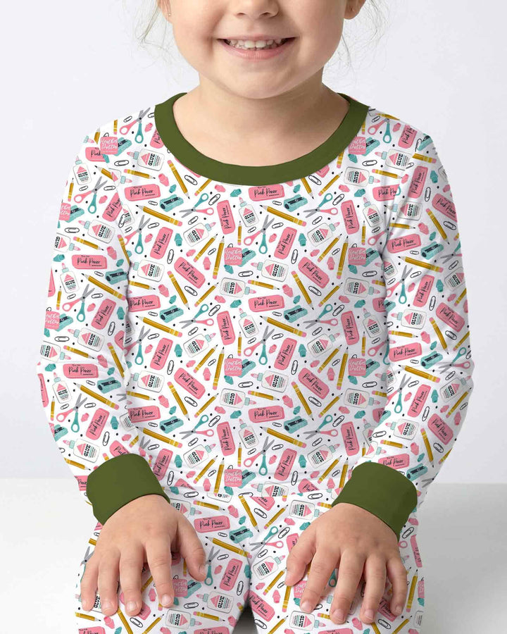 Zweiteiliges Langarm-Pyjama-Set mit Sommerfrüchten