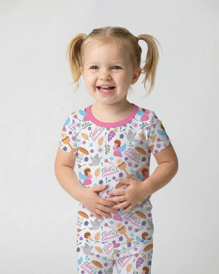 Zweiteiliges, kurzärmliges Pyjama-Set mit Marienkäfern