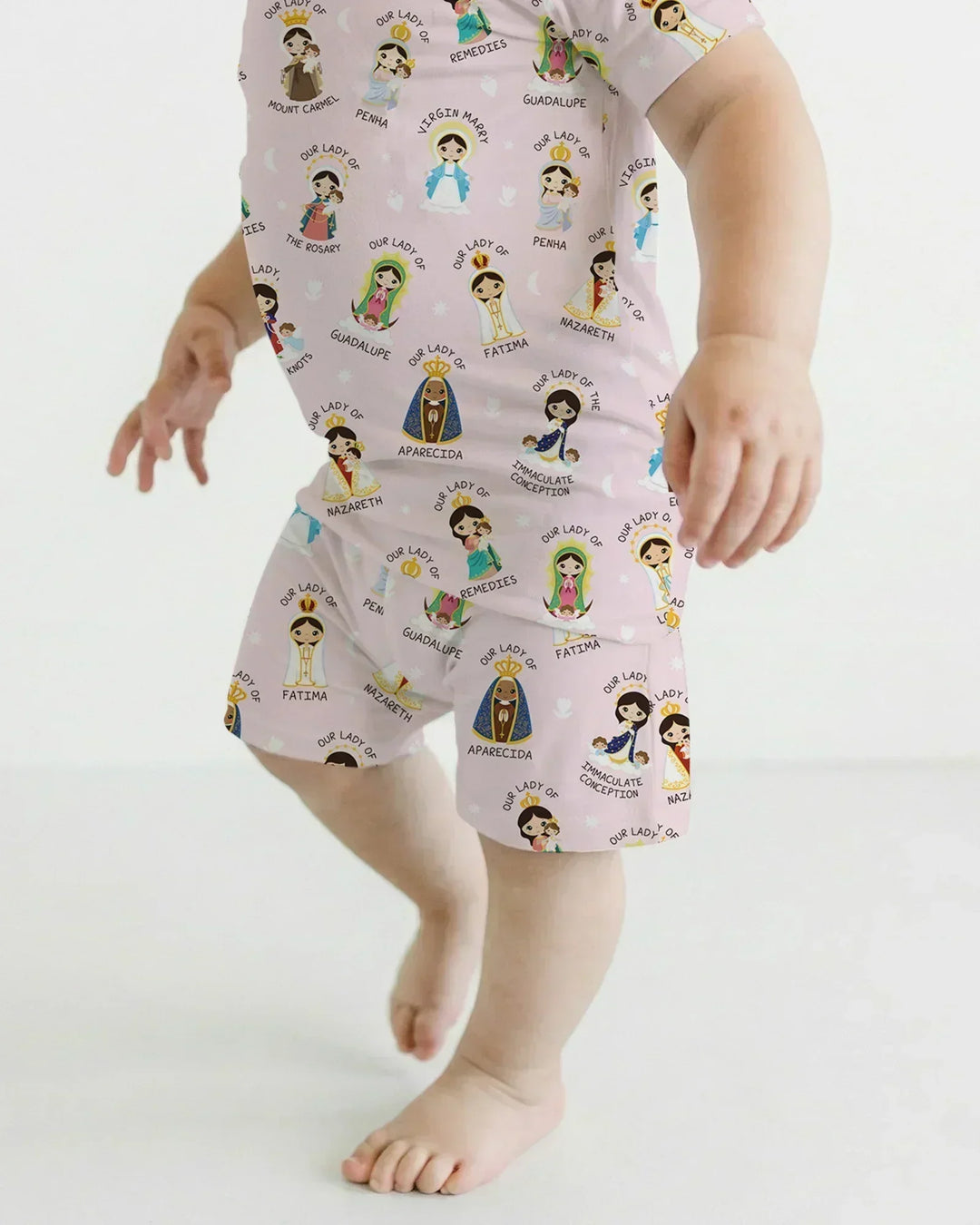 Little Marian Blessings Bamboo Two Piece Short Sleeve Shorts Pajama Set