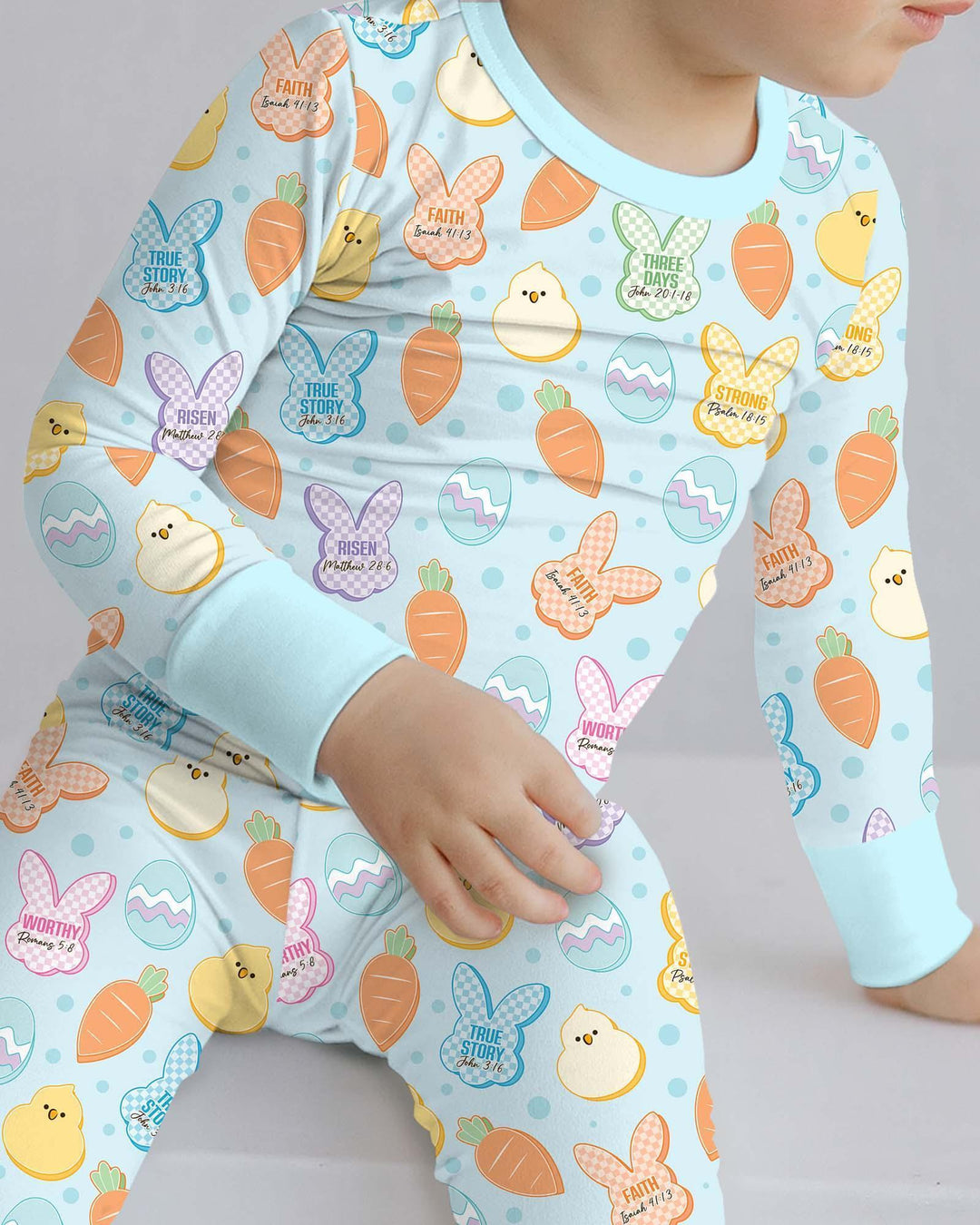 Easter Christian Bunny Bamboo Two Piece Long Sleeve Pajama Set