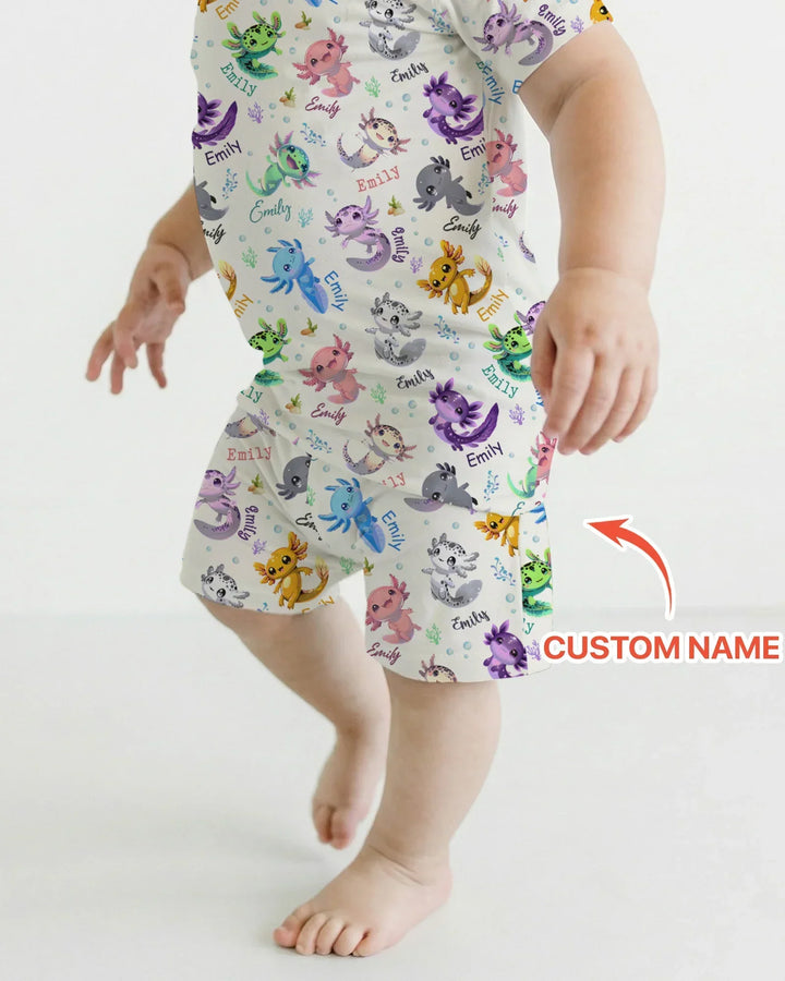 Zweiteiliges Pyjama-Set mit kurzen Ärmeln und Shorts im Sommer-Design