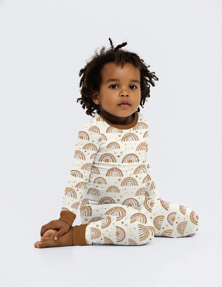 Zweiteiliges Langarm-Pyjama-Set mit Sommerfrüchten