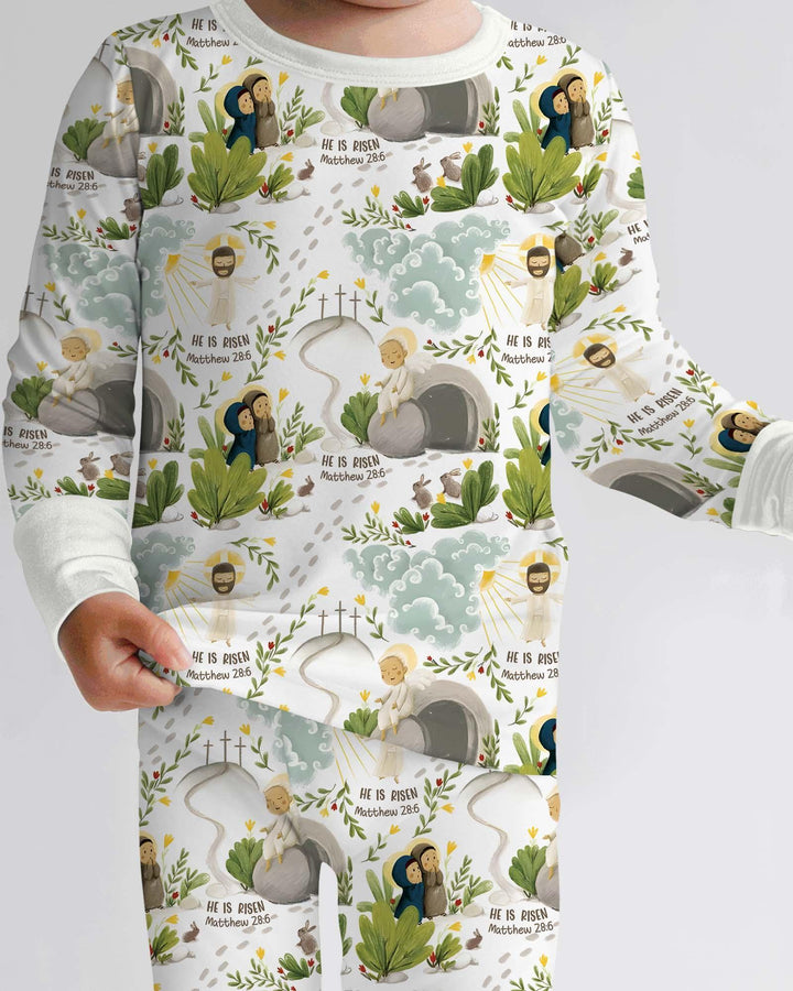 Zweiteiliges Langarm-Pyjama-Set mit Sommerfrüchten