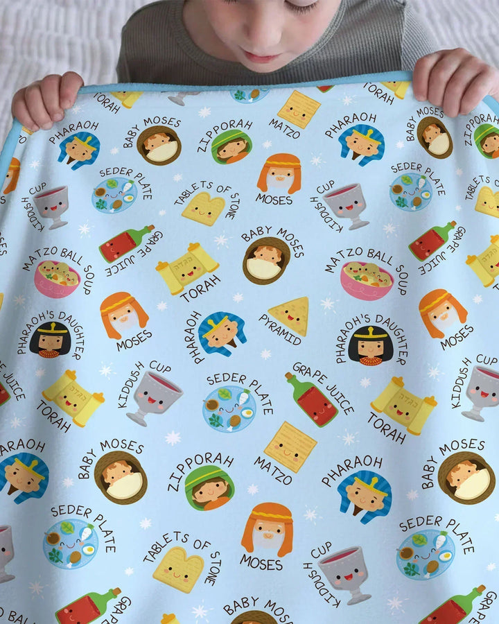 Cute Passover Characters Bamboo Blanket