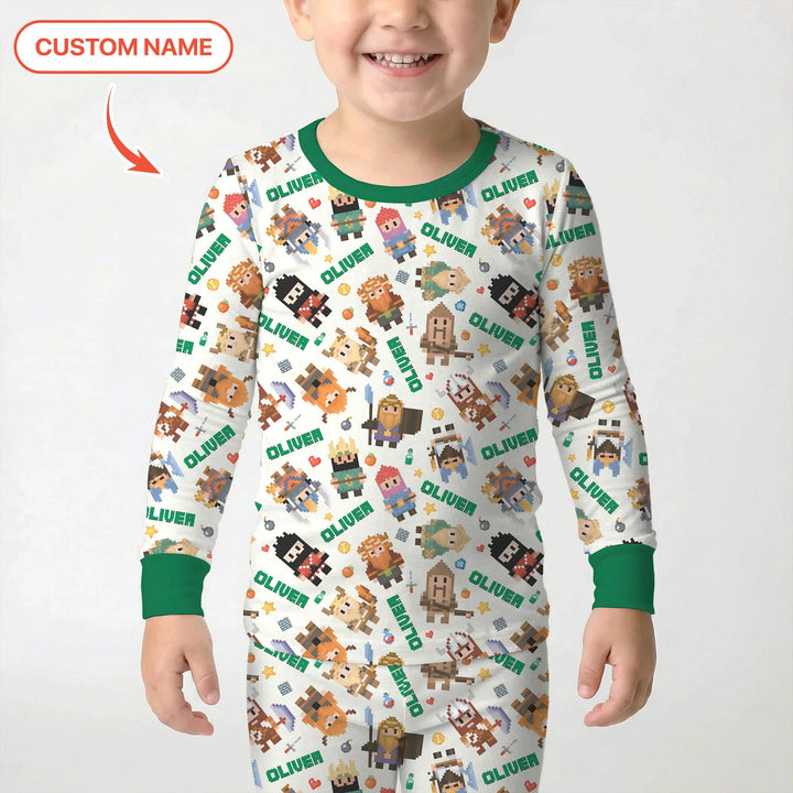 Zweiteiliges Langarm-Pyjama-Set mit Sommerfrüchten